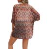 imageOFEEFAN Beach Cover Ups for Women 34 Length Sleeve Womens Tops Summer Cardigan Casual Blouses Loose FitBohemia