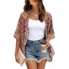 imageOFEEFAN Beach Cover Ups for Women 34 Length Sleeve Womens Tops Summer Cardigan Casual Blouses Loose FitBohemia