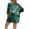 imageOFEEFAN Beach Cover Ups for Women 34 Length Sleeve Womens Tops Summer Cardigan Casual Blouses Loose FitGreen Leaves