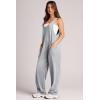 imageOFEEFAN Jumpsuits For Women Casual Summer Dressy Sleeveless Overalls Long Loose Baggy Rompers Jumpers With Pockets 202403grey