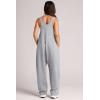 imageOFEEFAN Jumpsuits For Women Casual Summer Dressy Sleeveless Overalls Long Loose Baggy Rompers Jumpers With Pockets 202403grey