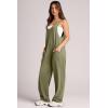 imageOFEEFAN Jumpsuits For Women Casual Summer Dressy Sleeveless Overalls Long Loose Baggy Rompers Jumpers With Pockets 202404army Green