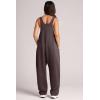 imageOFEEFAN Jumpsuits For Women Casual Summer Dressy Sleeveless Overalls Long Loose Baggy Rompers Jumpers With Pockets 202407coffee Brown