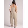 imageOFEEFAN Jumpsuits For Women Casual Summer Dressy Sleeveless Overalls Long Loose Baggy Rompers Jumpers With Pockets 202408khaki