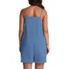imageOFEEFAN Womens Shorts Overalls Sleeveless Adjustable Strap Short Rompers Jumpsuit With PocketsBlue