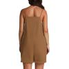 imageOFEEFAN Womens Shorts Overalls Sleeveless Adjustable Strap Short Rompers Jumpsuit With PocketsCaramel