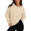 imageOFEEFAN Hoodies for Womens Sweatshirt Cropped Fall Fashion 2024 Outfits Trendy Fleece Pullover Long Sleeve TopsBeige