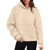 imageOFEEFAN Hoodies for Womens Sweatshirt Cropped Fall Fashion 2024 Outfits Trendy Fleece Pullover Long Sleeve TopsBeige