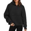 imageOFEEFAN Hoodies for Womens Sweatshirt Cropped Fall Fashion 2024 Outfits Trendy Fleece Pullover Long Sleeve TopsBlack