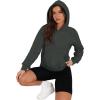 imageOFEEFAN Hoodies for Womens Sweatshirt Cropped Fall Fashion 2024 Outfits Trendy Fleece Pullover Long Sleeve TopsDark Grey