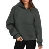 imageOFEEFAN Hoodies for Womens Sweatshirt Cropped Fall Fashion 2024 Outfits Trendy Fleece Pullover Long Sleeve TopsDark Grey