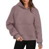 imageOFEEFAN Hoodies for Womens Sweatshirt Cropped Fall Fashion 2024 Outfits Trendy Fleece Pullover Long Sleeve TopsNutmeg
