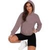imageOFEEFAN Hoodies for Womens Sweatshirt Cropped Fall Fashion 2024 Outfits Trendy Fleece Pullover Long Sleeve TopsNutmeg