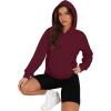 imageOFEEFAN Hoodies for Womens Sweatshirt Cropped Fall Fashion 2024 Outfits Trendy Fleece Pullover Long Sleeve TopsWine