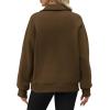 imageOFEEFAN Quarter Zip Sweatshirts For Women Pullover Oversized Hoodies Sweaters Fall Outfits Winter Clothes Thumb Hole 2024Coffee