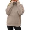 imageOFEEFAN Quarter Zip Sweatshirts For Women Pullover Oversized Hoodies Sweaters Fall Outfits Winter Clothes Thumb Hole 2024Coffee Grey