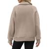imageOFEEFAN Quarter Zip Sweatshirts For Women Pullover Oversized Hoodies Sweaters Fall Outfits Winter Clothes Thumb Hole 2024Coffee Grey
