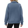 imageOFEEFAN Quarter Zip Sweatshirts For Women Pullover Oversized Hoodies Sweaters Fall Outfits Winter Clothes Thumb Hole 2024Grey Bue
