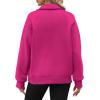 imageOFEEFAN Quarter Zip Sweatshirts For Women Pullover Oversized Hoodies Sweaters Fall Outfits Winter Clothes Thumb Hole 2024Hot Pink