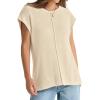 imageOFEEFAN Sweater Vest for Women Cap Sleeve Tops Knit Lightweight Sweaters XSXL01 Apricot