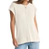 imageOFEEFAN Sweater Vest for Women Cap Sleeve Tops Knit Lightweight Sweaters XSXL02 Pearl White