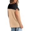 imageOFEEFAN Sweater Vest for Women Cap Sleeve Tops Knit Lightweight Sweaters XSXL08 Color Block Black and Khaki