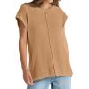imageOFEEFAN Sweater Vest for Women Cap Sleeve Tops Knit Lightweight Sweaters XSXL11 Khaki