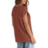 imageOFEEFAN Sweater Vest for Women Cap Sleeve Tops Knit Lightweight Sweaters XSXL13 Brick Red