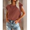 imageOFEEFAN Sweater Vest for Women Cap Sleeve Tops Knit Lightweight Sweaters XSXL13 Brick Red