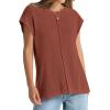 imageOFEEFAN Sweater Vest for Women Cap Sleeve Tops Knit Lightweight Sweaters XSXL13 Brick Red