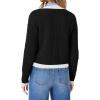 imageOFEEFAN Womens Cardigan Sweaters Open Front Long Sleeve Button Down Knit Jackets with Pockets 2024 Fall WinterColor Block Black