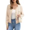 imageOFEEFAN Womens Cardigan Sweaters Open Front Long Sleeve Button Down Knit Jackets with Pockets 2024 Fall WinterMix Apricot