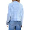 imageOFEEFAN Womens Cardigan Sweaters Open Front Long Sleeve Button Down Knit Jackets with Pockets 2024 Fall WinterMix Blue