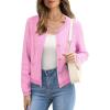 imageOFEEFAN Womens Cardigan Sweaters Open Front Long Sleeve Button Down Knit Jackets with Pockets 2024 Fall WinterMix Pink