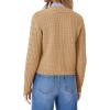 imageOFEEFAN Womens Cardigan Sweaters Open Front Long Sleeve Button Down Knit Jackets with Pockets 2024 Fall WinterPlain Camel
