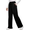 imageOFEEFAN Womens Fall Pants with Pockets Winter Elastic Waist Sweatpants Wide Leg Drawstring Pants SXXL