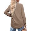 imageOFEEFAN Womens Sweatshirt Crewneck Long Sleeve Shirts High Low Tops Curved HemAcoffee