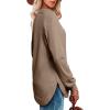 imageOFEEFAN Womens Sweatshirt Crewneck Long Sleeve Shirts High Low Tops Curved HemAcoffee