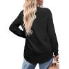 imageOFEEFAN Womens Sweatshirt Crewneck Long Sleeve Shirts High Low Tops Curved HemBblack