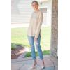 imageOFEEFAN Womens Sweatshirt Crewneck Long Sleeve Shirts High Low Tops Curved HemCkhaki