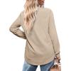 imageOFEEFAN Womens Sweatshirt Crewneck Long Sleeve Shirts High Low Tops Curved HemCkhaki