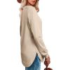 imageOFEEFAN Womens Sweatshirt Crewneck Long Sleeve Shirts High Low Tops Curved HemCkhaki