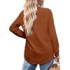 imageOFEEFAN Womens Sweatshirt Crewneck Long Sleeve Shirts High Low Tops Curved HemDcaramel