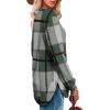 imageOFEEFAN Womens Sweatshirt Crewneck Long Sleeve Shirts High Low Tops Curved HemDgreen Plaid