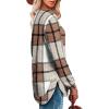 imageOFEEFAN Womens Sweatshirt Crewneck Long Sleeve Shirts High Low Tops Curved HemDyellow Plaid