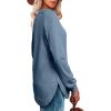 imageOFEEFAN Womens Sweatshirt Crewneck Long Sleeve Shirts High Low Tops Curved HemEblue