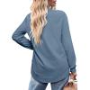 imageOFEEFAN Womens Sweatshirt Crewneck Long Sleeve Shirts High Low Tops Curved HemEblue