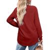 imageOFEEFAN Womens Sweatshirt Crewneck Long Sleeve Shirts High Low Tops Curved HemFburgundy