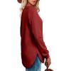 imageOFEEFAN Womens Sweatshirt Crewneck Long Sleeve Shirts High Low Tops Curved HemFburgundy