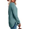 imageOFEEFAN Womens Sweatshirt Crewneck Long Sleeve Shirts High Low Tops Curved HemGgreyblue